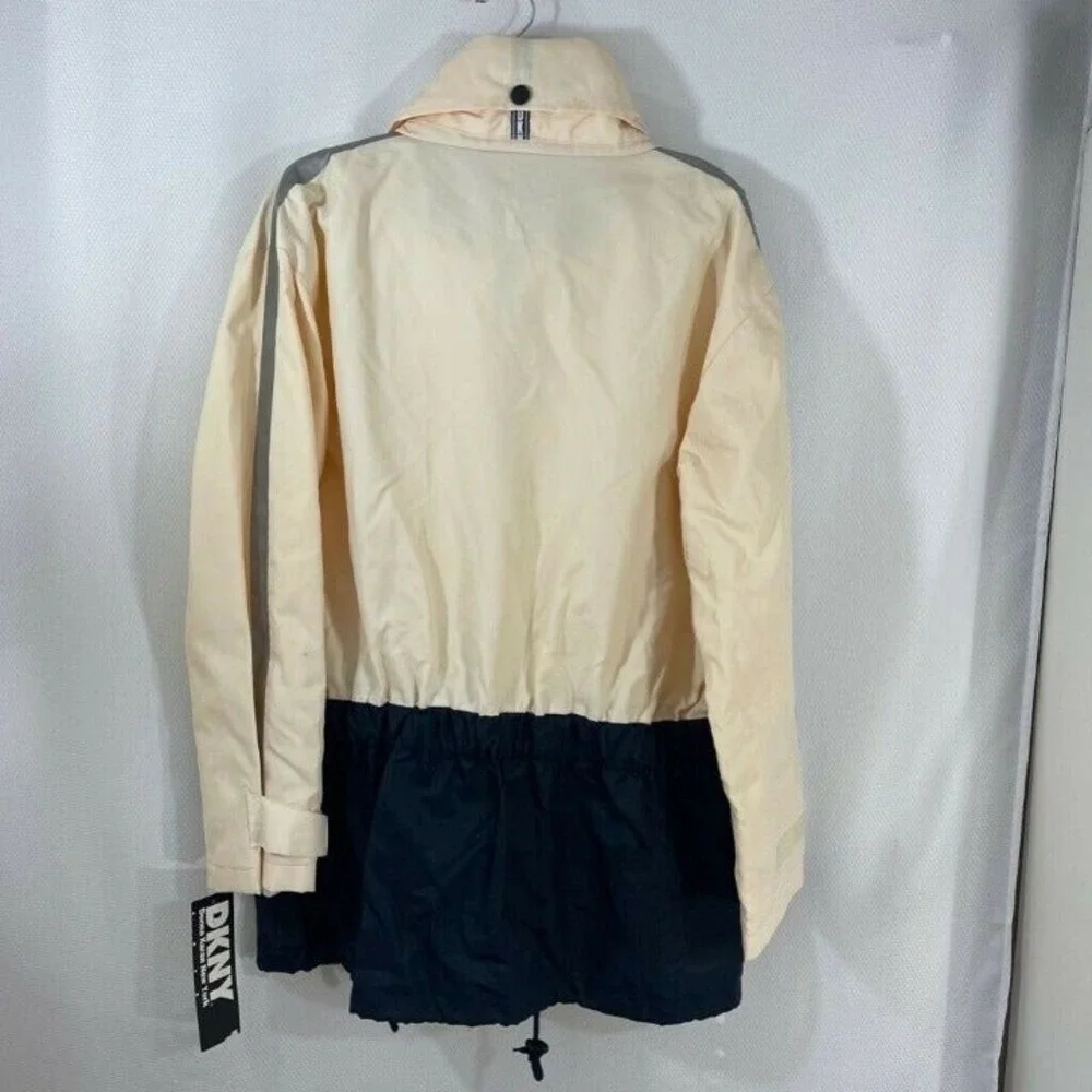 DKNY‎ Classic Men's Beige Navy Colorblock Hooded Jacket Size Large NWT'S